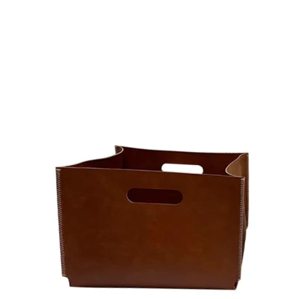 Cesto de Couro Sintético 20x18cm