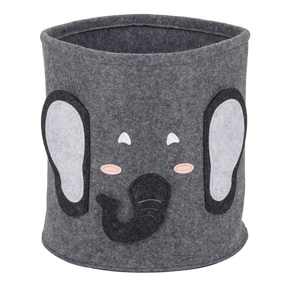 Cesto Organizador Infantil Feltro Cinza 31x31x31 cm Elefante Oikos