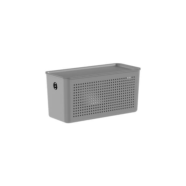 Cesto Organizador Plástico Chumbo Fechado Flow 14x12x27 cm OU
