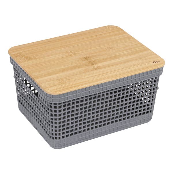 Cesto Organizador Plástico Chumbo Grid 19,2x23x29 cm Ou