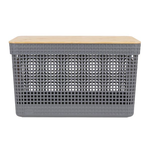 Cesto Organizador Plástico Chumbo Grid 26,2x29x39 cm Ou