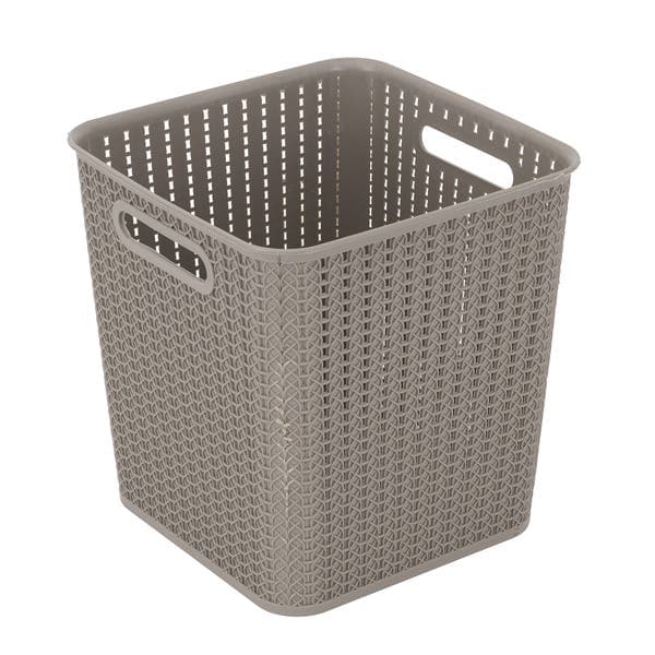 Cesto Organizador Plástico Cinza 28,5x28,5 cm São Bernardo