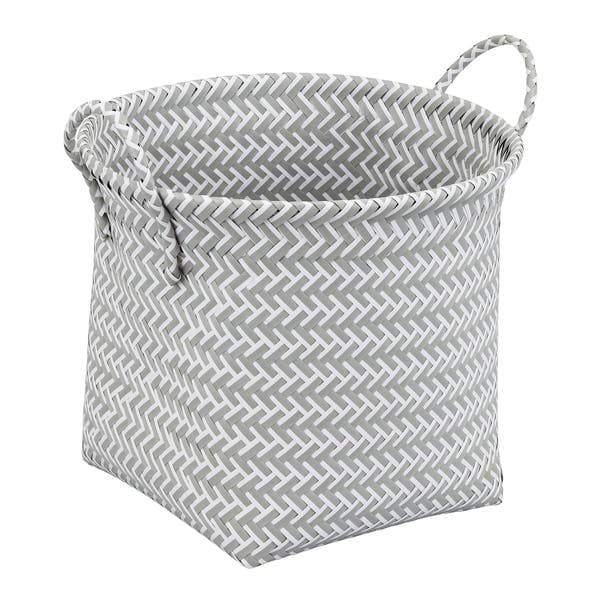 Cesto Organizador Plástico Cinza Claro Cestos 32x35 cm Oikos