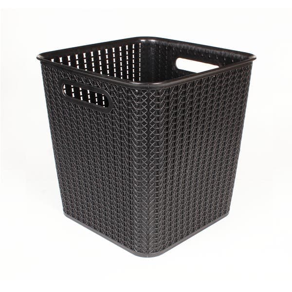 Cesto Organizador Plástico Preto 28,5x28,5 cm São Bernardo