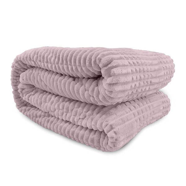 Cobertor Casal Flannel Mont-Blanc Poliéster Rosê Andreza Enxovais