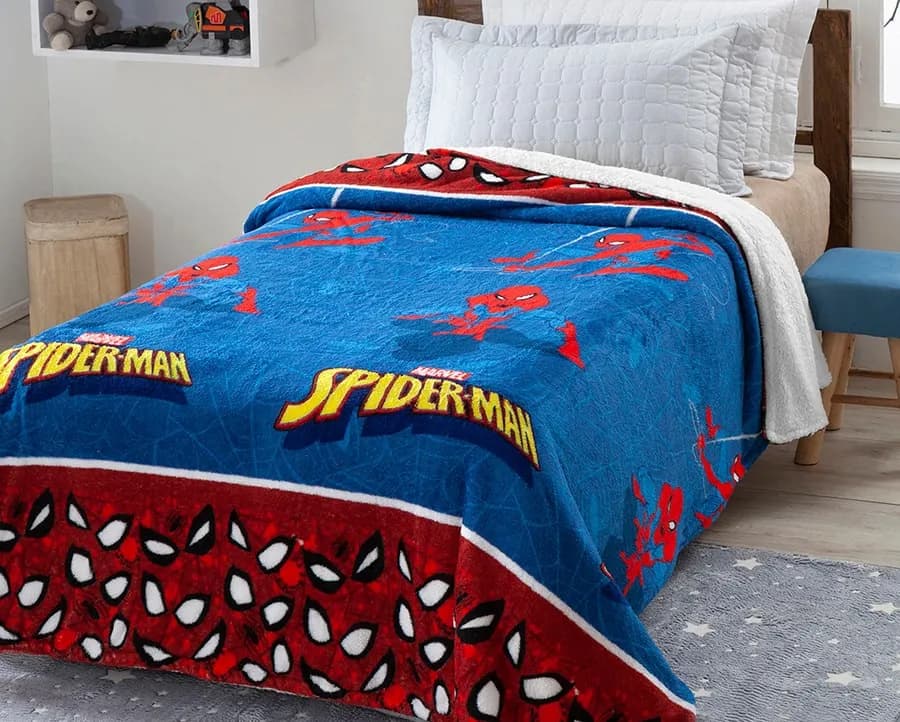 Cobertor Jolitex com Sherpa Solteiro - Spider-Man