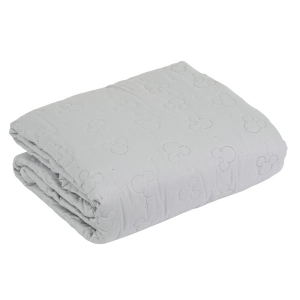 Colcha Cobre-leito Solteiro Mickey Cinza 1,60x2,35m Disney