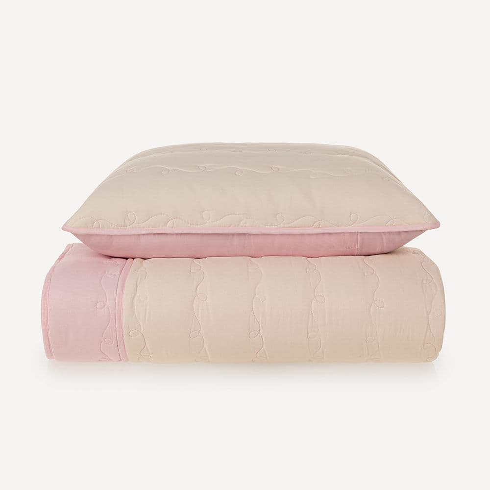 Colcha Infantil Solteiro com Porta-travesseiro Tintim Blush