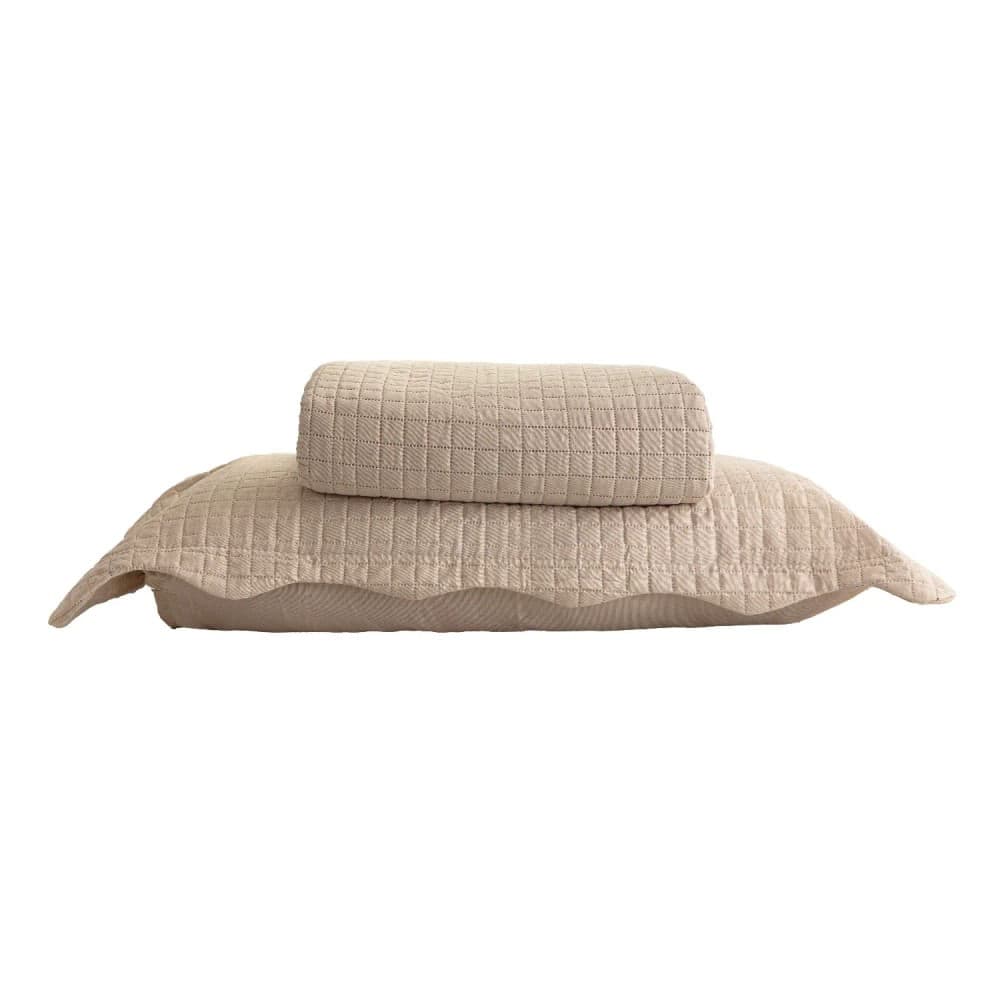 Colcha Matelassê Quadrat King 3 Peças Bege - Lyor