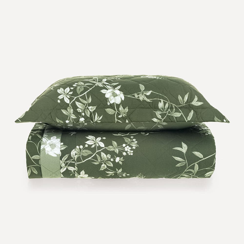 Colcha Solteiro com Porta-travesseiro 100% Algodão Marcella