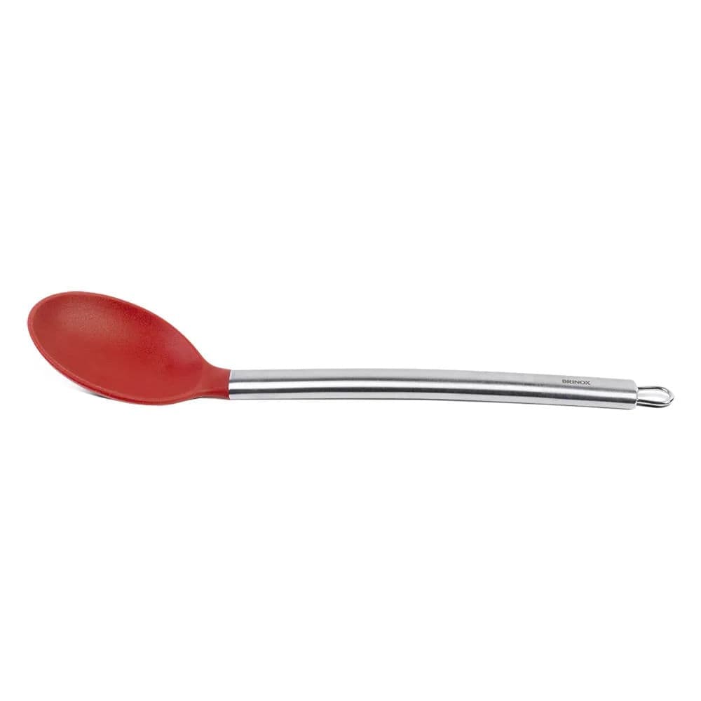 Colher de Silicone com Cabo De Inox Duo 33,5cm Vermelha - Brinox