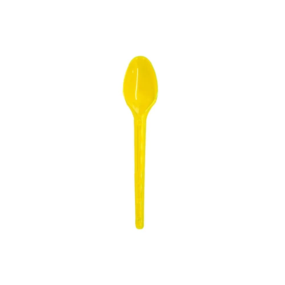 Colher de Sobremesa 50 Unidades Amarelo Neon - Bello Festas