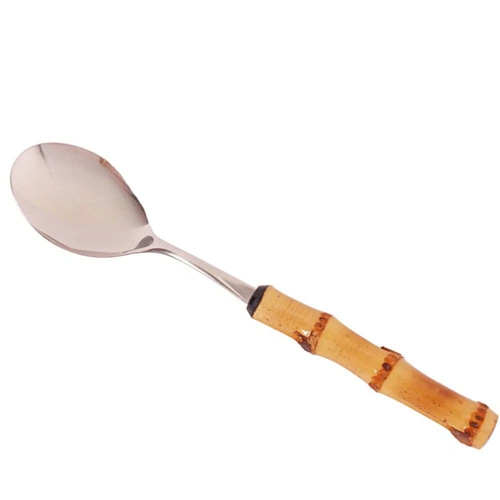 Colher para Servir de Bambu e Aço Inox 28cm