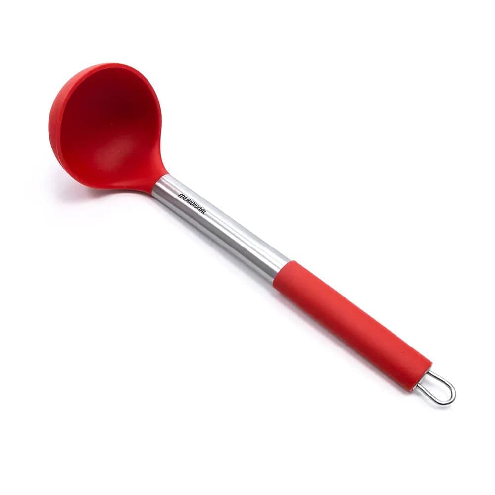 Concha de Silicone com Cabo De Inox Vermelho - Meridional