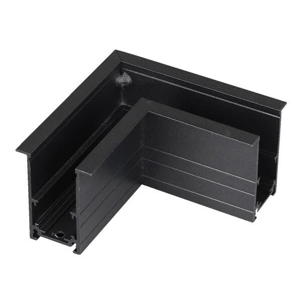 Conector em L para Trilho Magnético de Embutir Gaya Preto 9,2cm