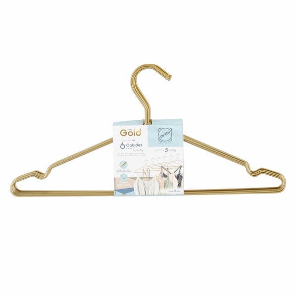 Conjunto de Cabides 6 unidades Dourado Arthi