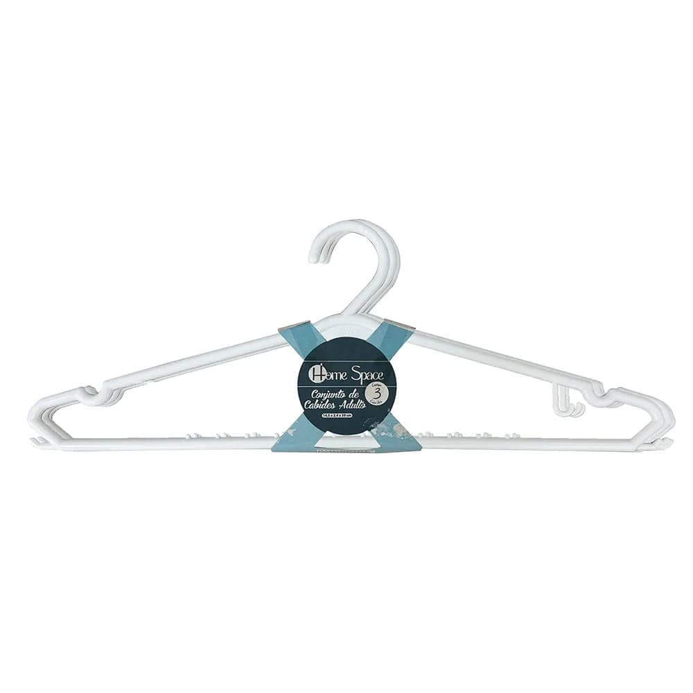 Conjunto de Cabides Adulto 3 Peças Branco - Home Space