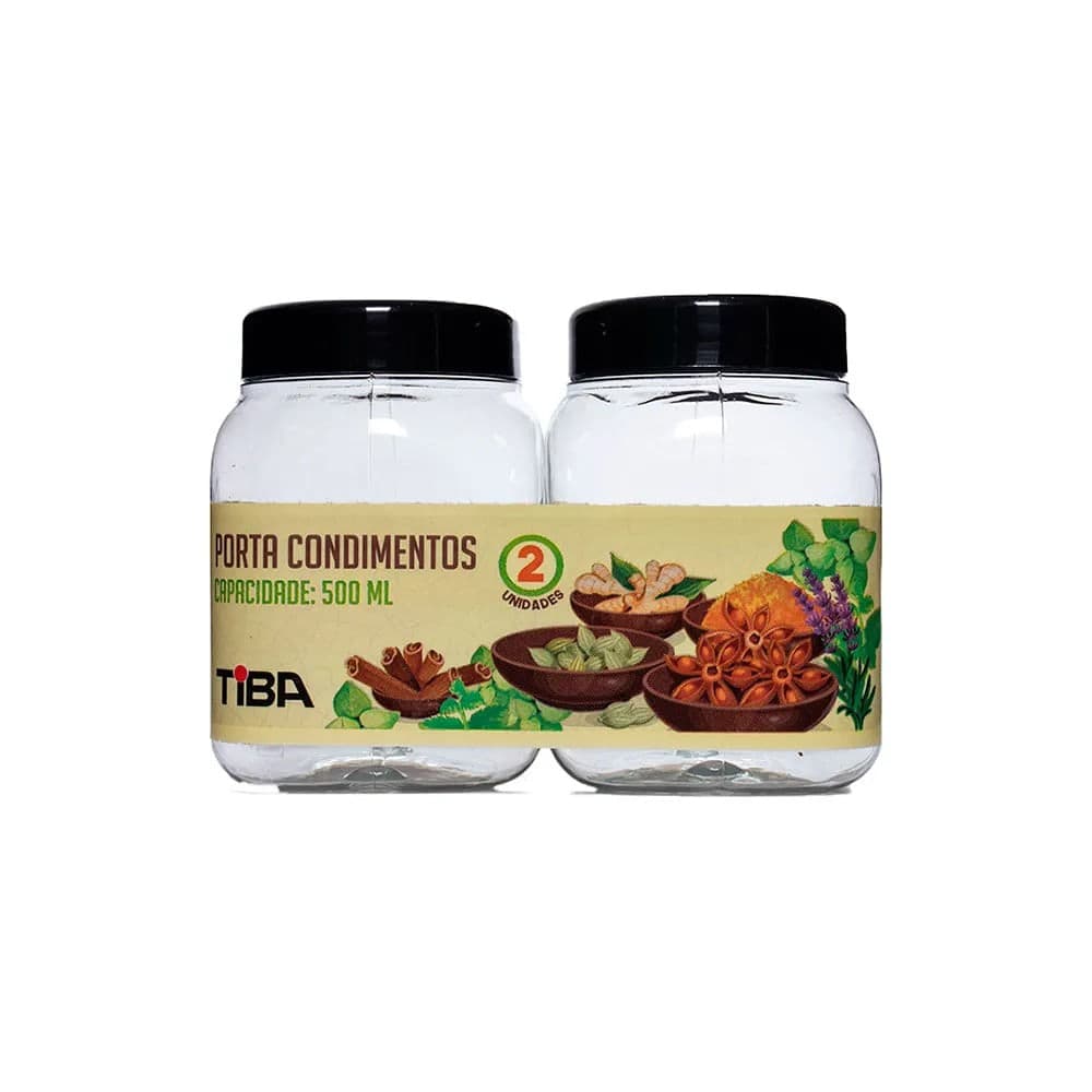 Conjunto de Porta Condimentos 500mL Preto - Tiba