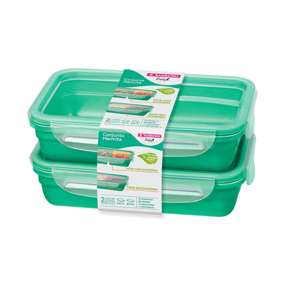 Conjunto de Potes para Marmita Freshy 2 Peças Verde - Sanremo