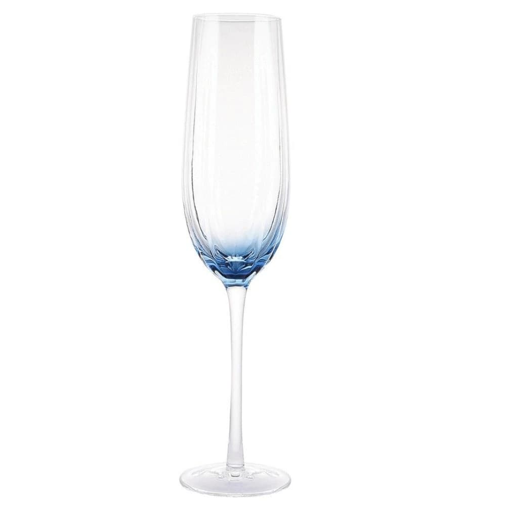 Conjunto de Taças de Vidro para Champagne Azul 250ml 6pçs