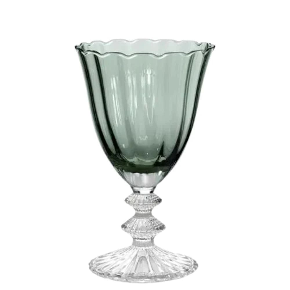 Conjunto de Taças para Água de Vidro Scallop Verde 350ml 4pçs