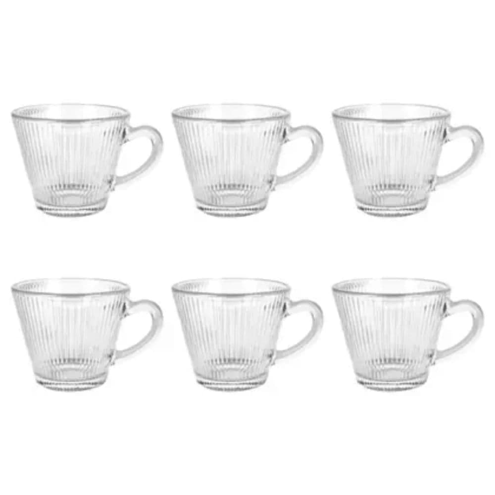Conjunto de Xícara De Café Atenas 6 Peças Vidro 90mL - Fratelli