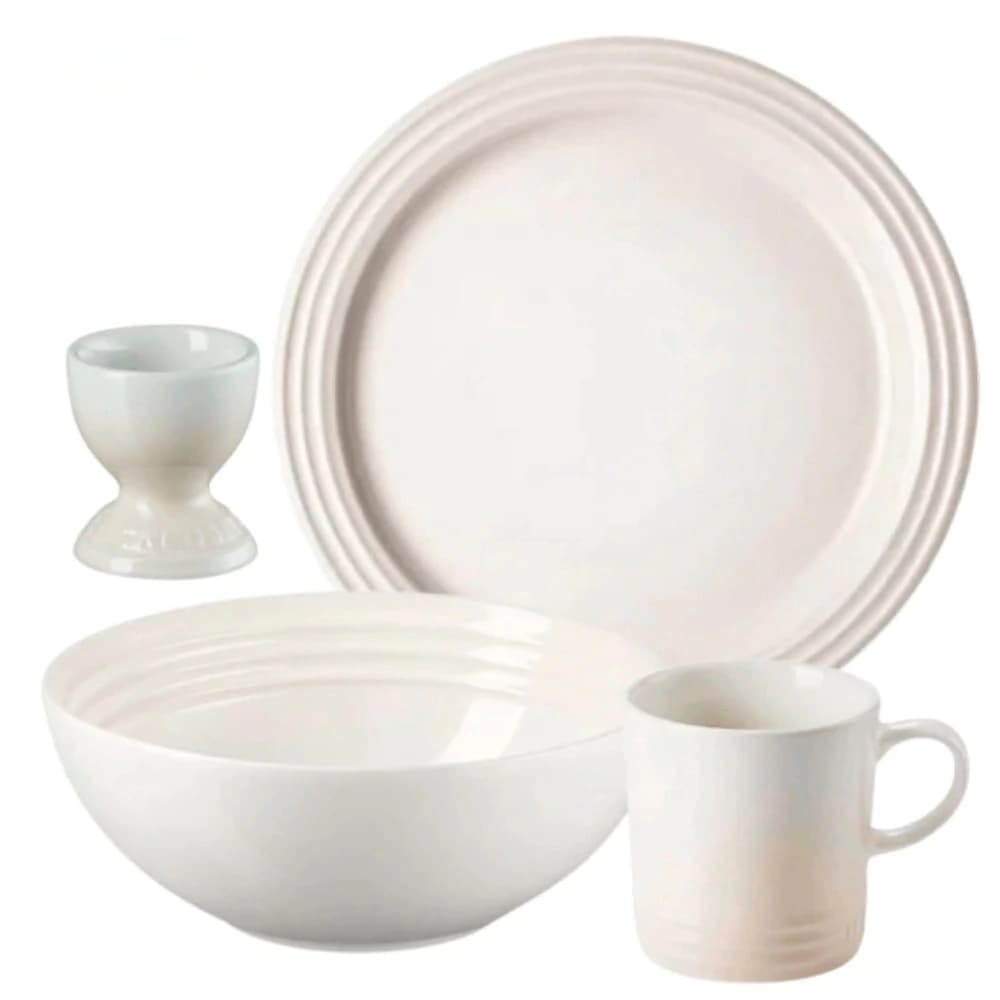 Conjunto para Café da Manhã de Cerâmica Le Creuset Meringue 4PÇS