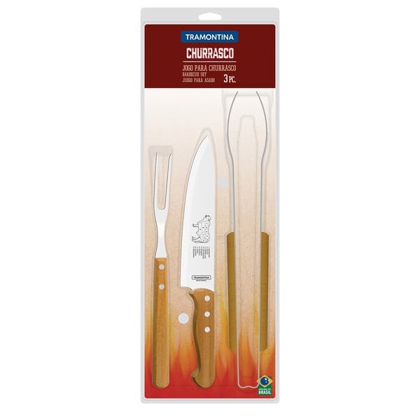 Conjunto para Churrasco Inox 3 Peças Tramontina