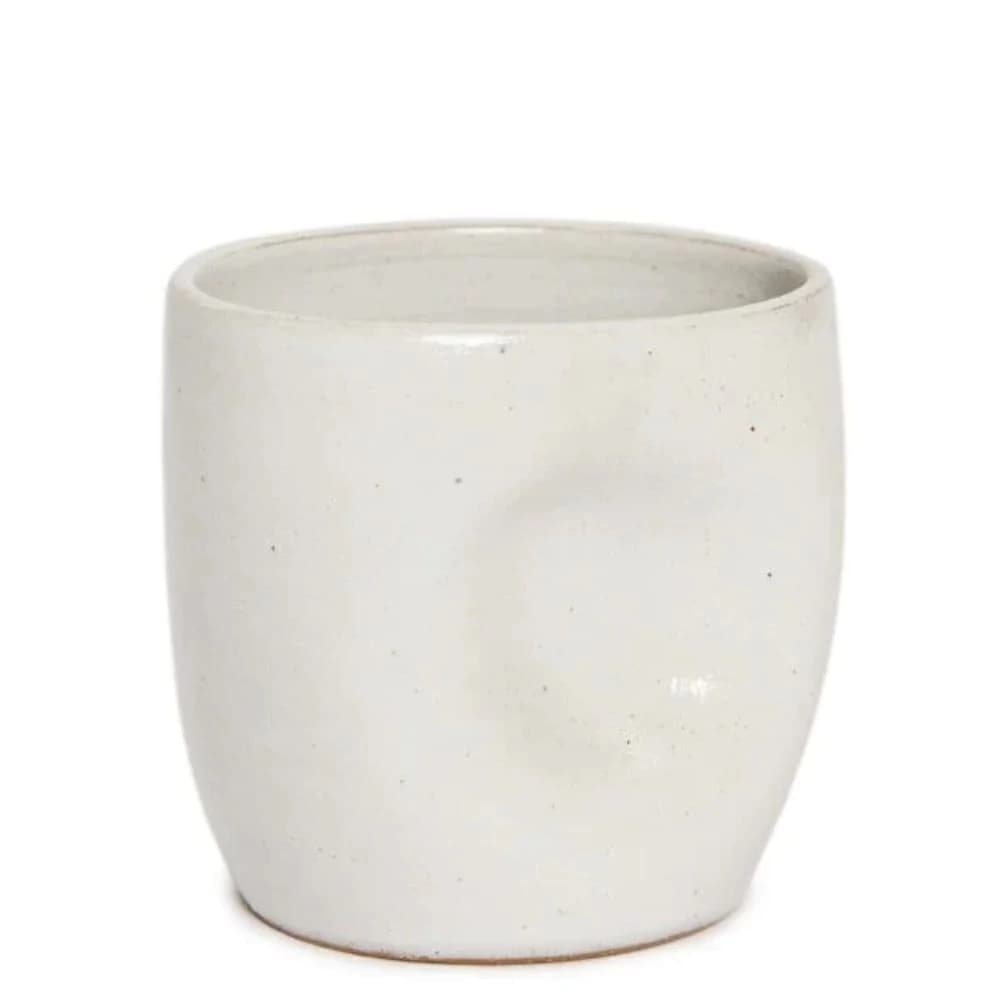 Copo de Cerâmica Amassado Off White 450ml