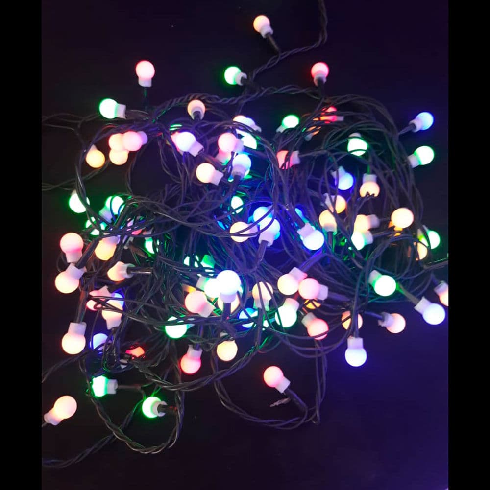 Cordão 100 Bolas Led 8 Funções Colorido 220v - V8