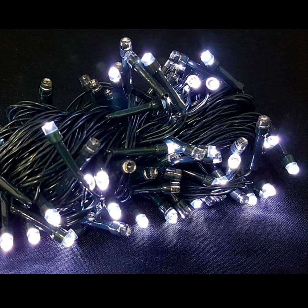Cordão 100 Leds 8 Funções 10m Luz Branca Frio 127v - V8