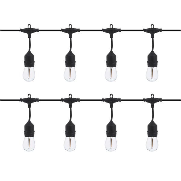 Cordão de Luz Preto Elétrico 8xS14 Filamento 1W 220V Inspire