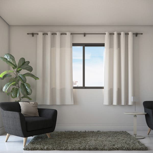 Cortina Blend Bella Janela Ilhós 2 Folhas 3,00x1,70m Bege