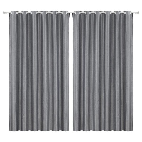 Cortina Blend Cinza Bella Janela Ilhós 2 Folhas 4x2,6m Cinza