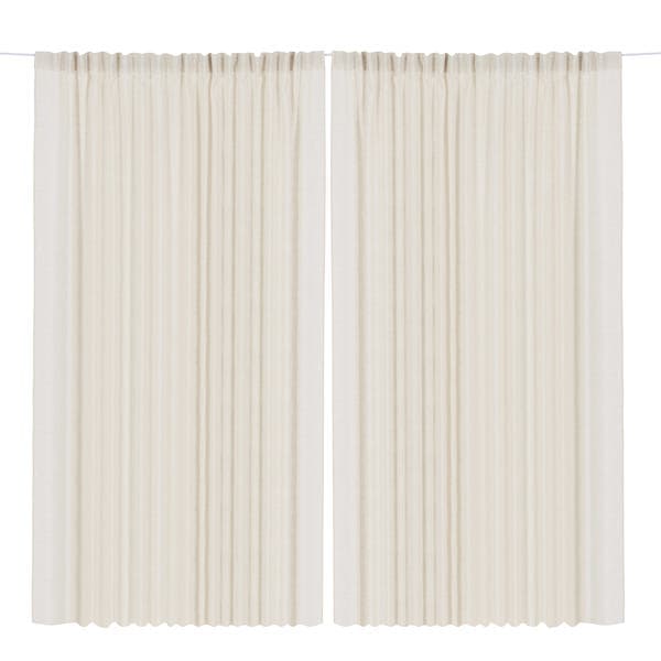 Cortina Charlote Artesanal Teares Trilho 2 Folhas 4,20x2,60m Bege