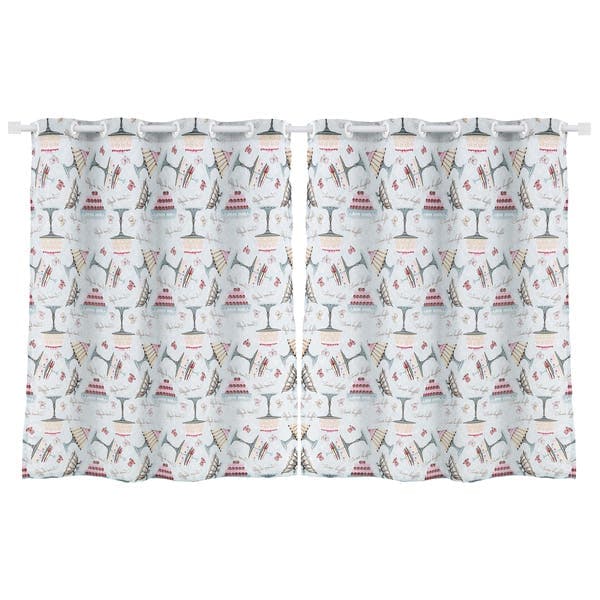 Cortina de Cozinha Sweet Azul 2,00x1,20m 2 Folhas Sultan