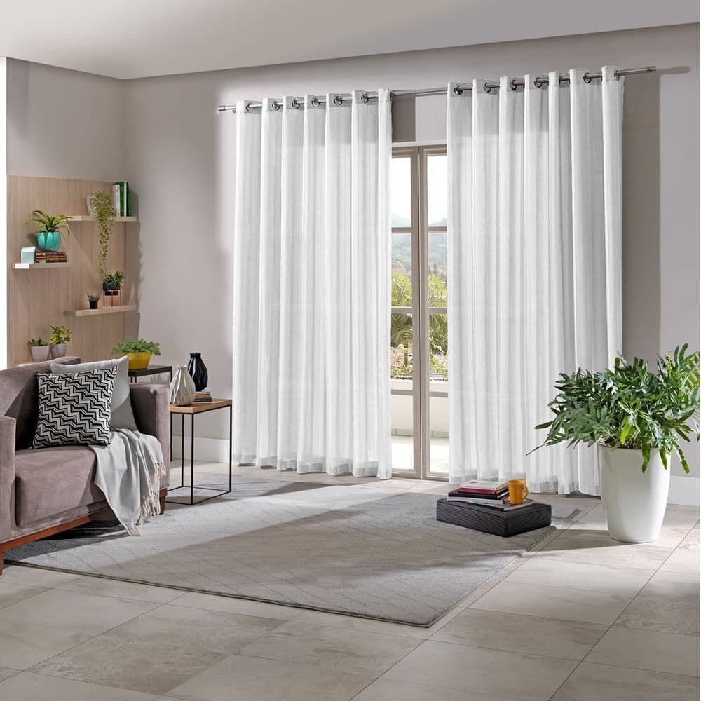 Cortina Duplex Partenon Branco 5,4x2,5m - Bella Janela