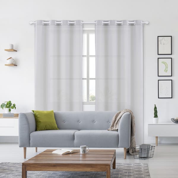 Cortina Ilhós Varão tradicional 2 Folhas 2,8x2,3m Cinza