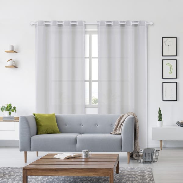 Cortina Ilhós Varão tradicional 2 Folhas 4x2,6m Cinza