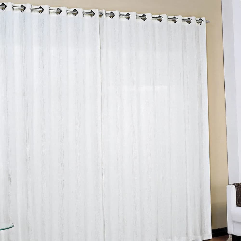 Cortina para Sala e Quarto Josi Branca 1,80x2,00m - Branyl
