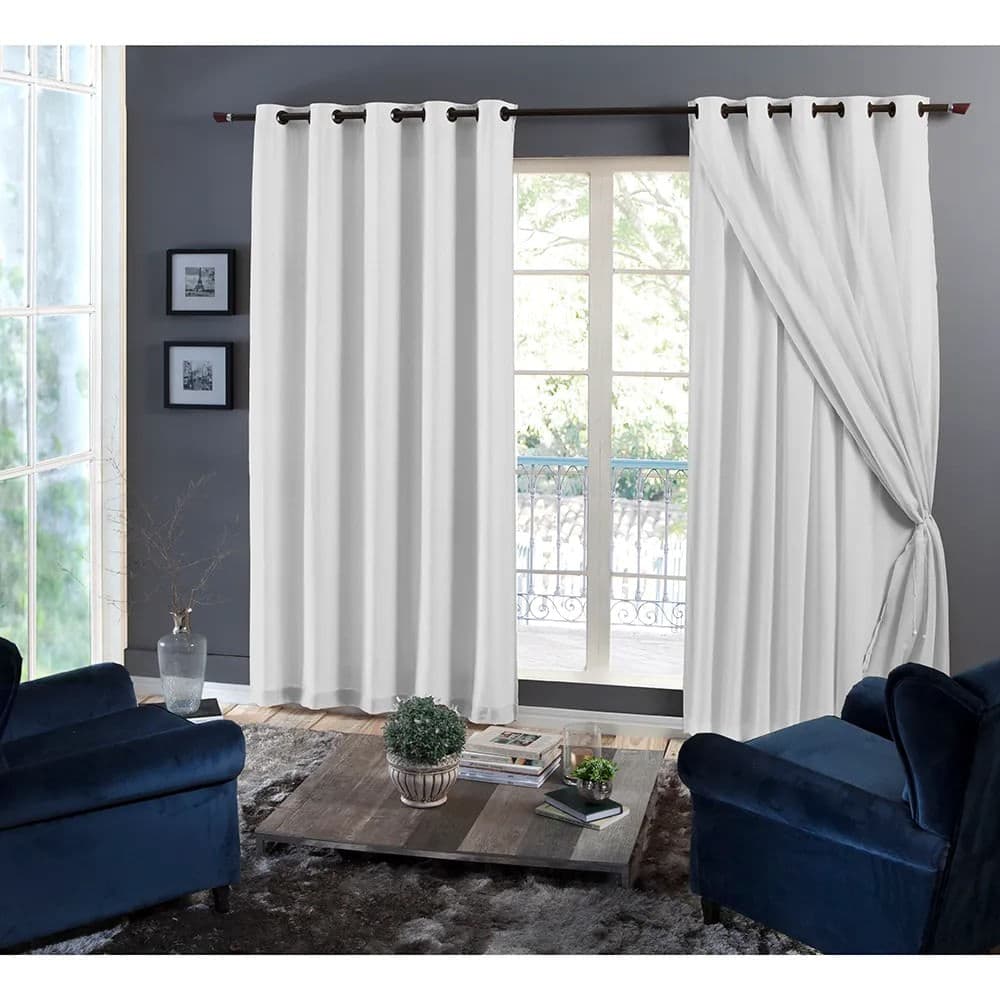 Cortina para Sala / Quarto Varão Lira Branca 2,50x3,00m - Branyl