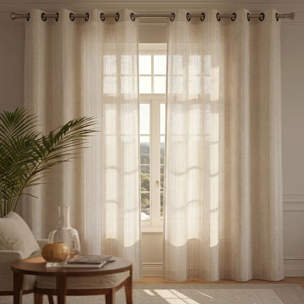 Cortina Vaticano Vestis Ilhós 2 folhas 2,60x1,70m Natural