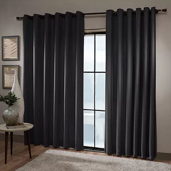 Cortina Veneza Beca Decor Ilhós 2 Folhas 4,00x2,60m Preto
