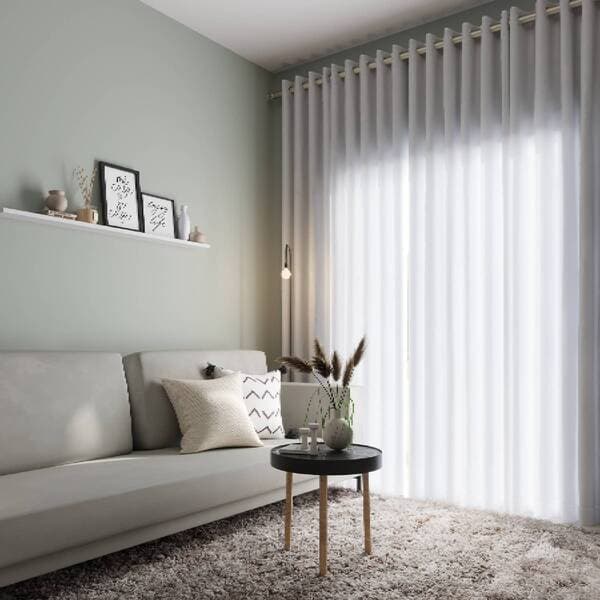 Cortina Veneza Beca Decor Ilhós 2 Folhas 5,40x2,60m Branco