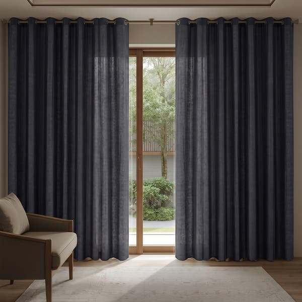Cortina Veneza Vestis Ilhós 2 folhas 5,40x2,60m Preto
