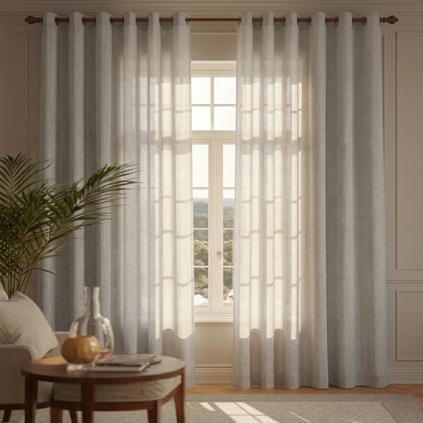 Cortina Vernazza Vestis Ilhós 2 folhas 2,60x1,70m Cinza e Cru