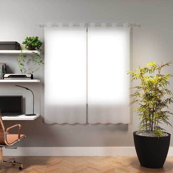 Cortina Voil Beca Decor Ilhós 2 Folhas 2,80x1,70m Branco
