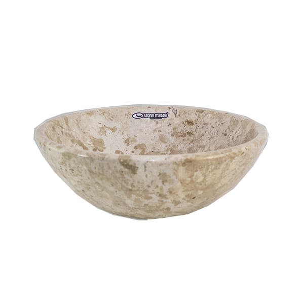 Cuba de Apoio Mármore Redonda Bege 34x34x13cm CR 60 Stone Master