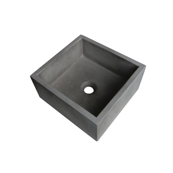 Cuba de Apoio Quadrada 30x30x12cm Ardósia Concreto Venturi