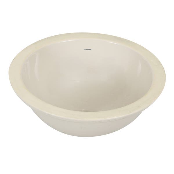 Cuba para Banheiro de Embutir Louça Redonda Areia 36cm IL61 Icasa